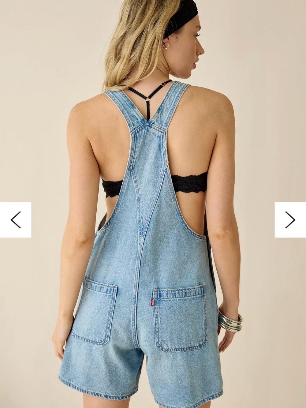 Levi's Denim Shortalls With Patch size Small  nwt from FreePeople website cute! - Picture 2 of 13